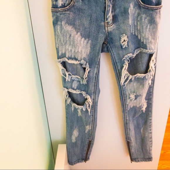 One Teaspoon Trashed Free Birds Ripped Jeans 24 - Picture 4 of 10